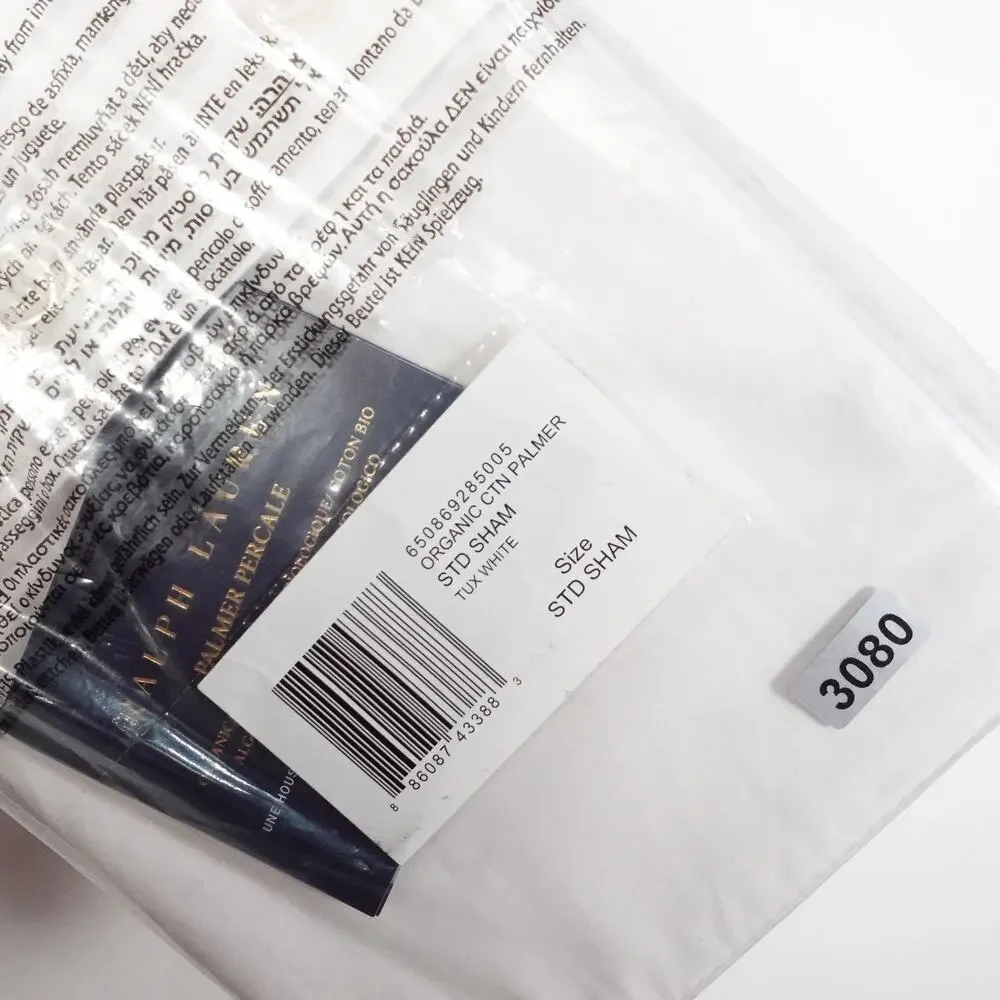 New Flawed Ralph Lauren Organic Cotton Palmer Percale 1 Standard Sham Tux White